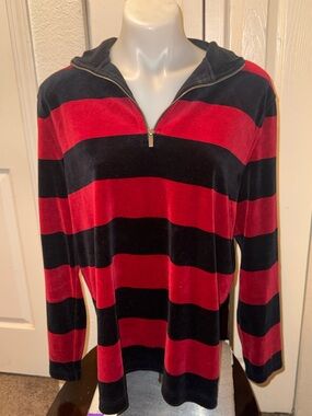 Ralph Lauren Men's Striped Quarter-Zip Sweater